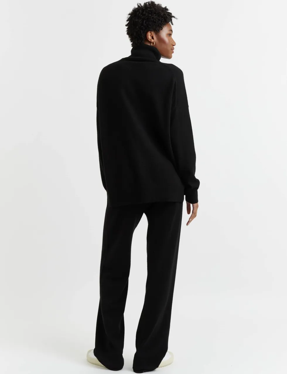 Wool Rich with Cashmere Roll Neck Relaxed Jumper
