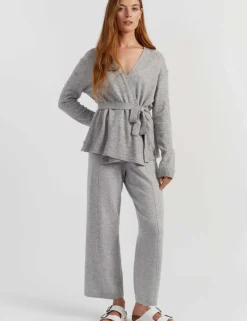 Wool Rich Wrap Relaxed Cardigan with Cashmere