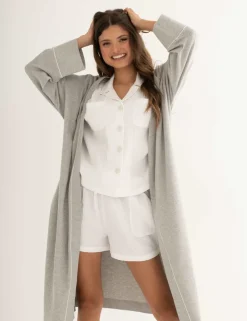 Woven Double Cloth Revere Collar Shirt and Short Pyjama Set