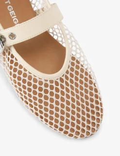 Woven Mesh Detail Flat Ballet Pumps
