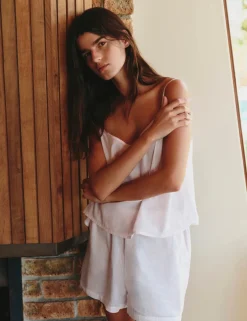 Woven Striped Cami Shortie Pyjama Set