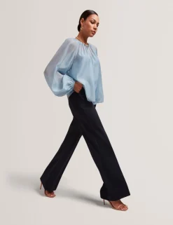 Woven Tailored Flared Trousers
