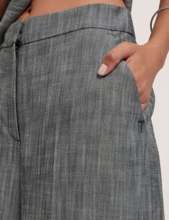 Woven Tailored Wide Leg Trousers