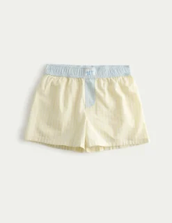 Yellow Woven Checked Pyjama Shorts (6-16 Yrs)