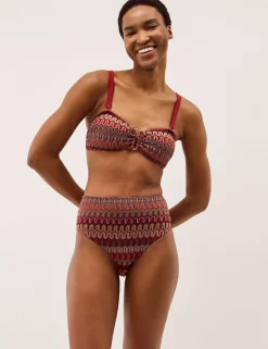 Zaria Printed Ring Detail Bikini Top