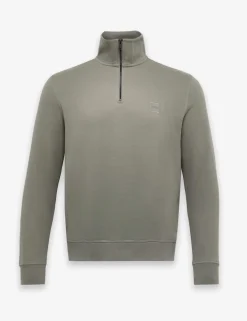 Zetrust Pure Cotton Funnel Neck Half Zip Sweatshirt