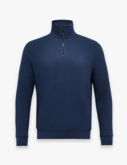 Zetrust Pure Cotton Funnel Neck Half Zip Sweatshirt
