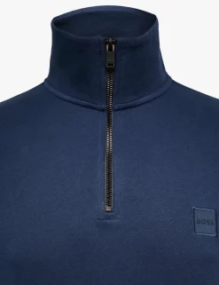 Zetrust Pure Cotton Funnel Neck Half Zip Sweatshirt