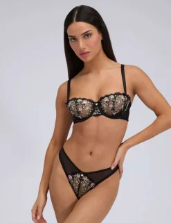 Zinnia Embroidered Thong