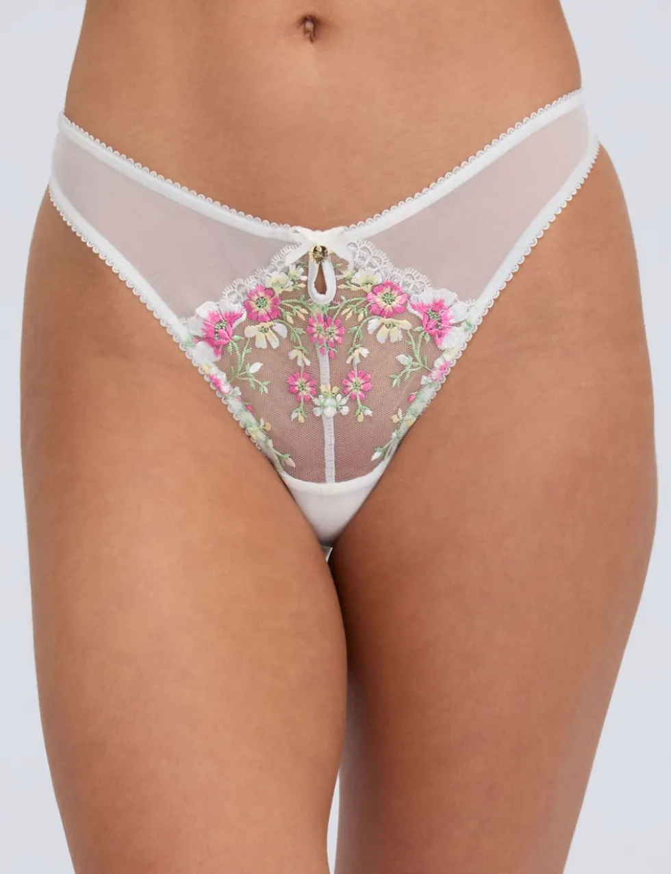 Zinnia Embroidered Thong
