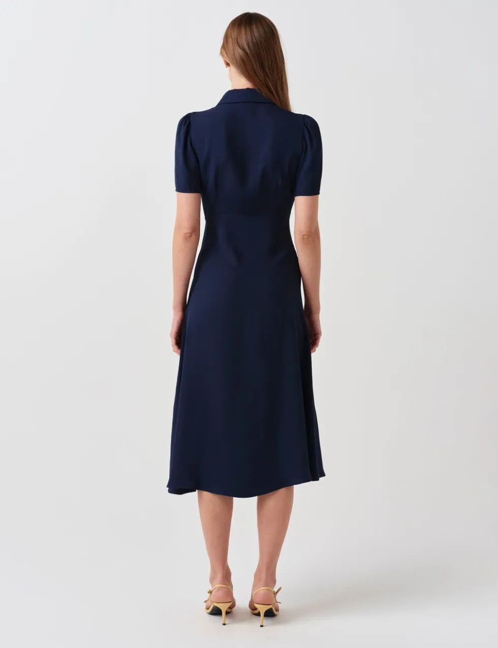 Zip Front Midi Shirt Dress