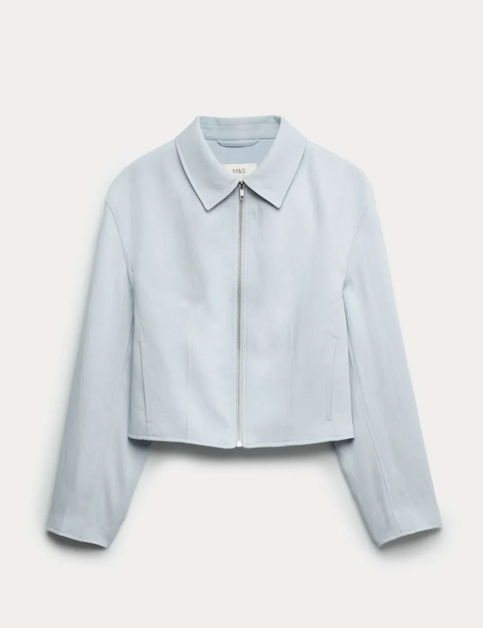 Zip Through Jacket with Linen