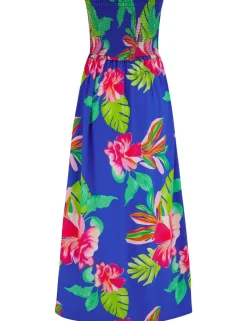 Zoey Floral Maxi Shirred Beach Dress